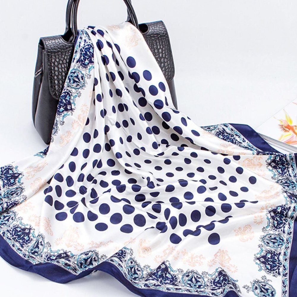 Polka Dot Satin Scarf